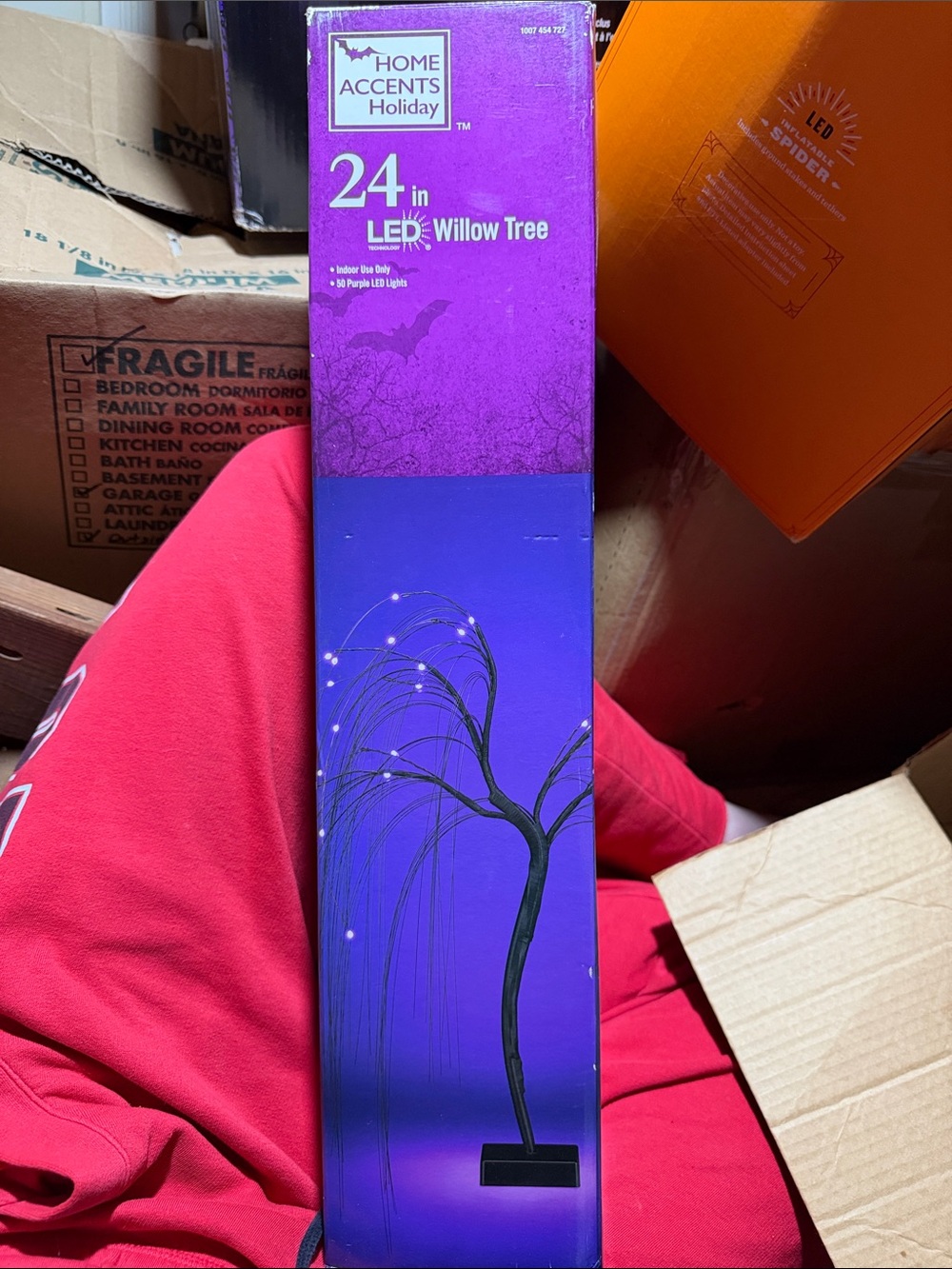 24” LED Halloween Weeping Willow Tree in Purple